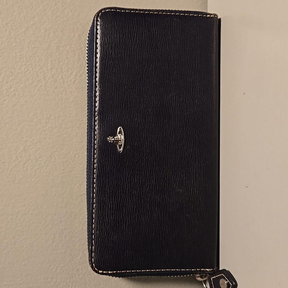 Vivienne Westwood Leather Wallet Navy Blue
